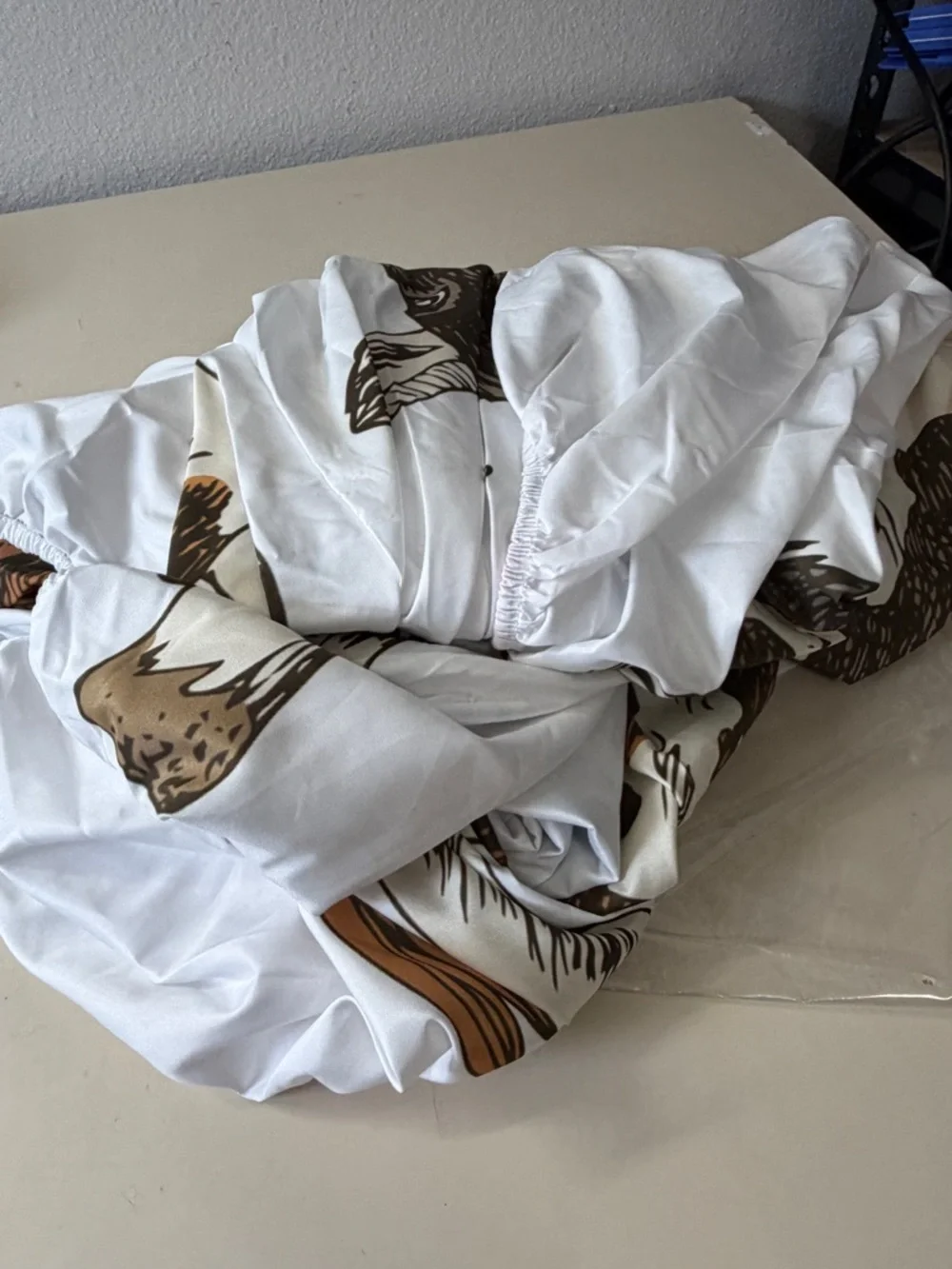 Cow Print Cotton Bedding Sheet - White and Brown